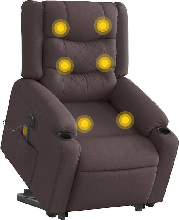 Image du produit VidaXL Fauteuil de massage électrique releveur Marron foncé Tissu