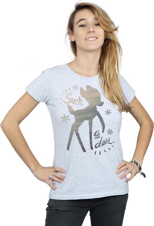 Actual product image Disney Womens/Ladies Bambi Winter Deer Cotton T-Shirt (S)
