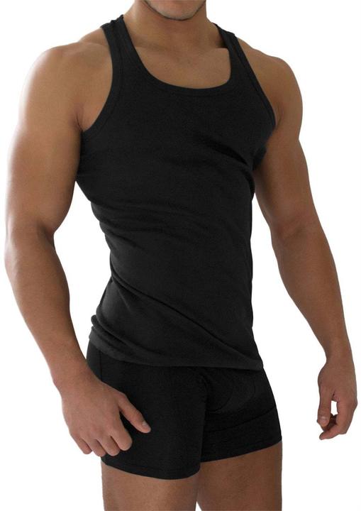 Image du produit Normani 4 pièces maillot de corps homme fines côtes Noir (4XL)