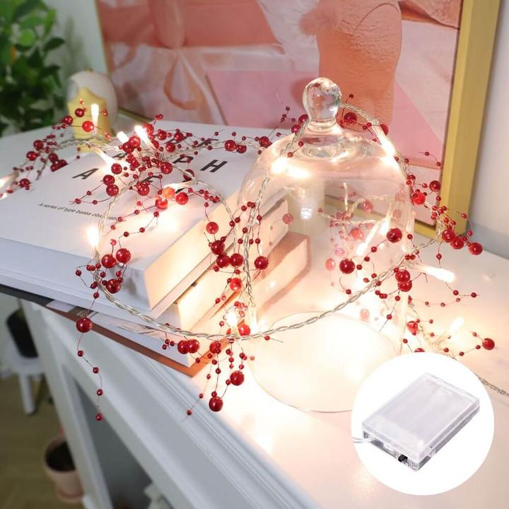 Image du produit Cover-Discount Guirlande lumineuse de Noël LED avec perles artificielles (3 m)