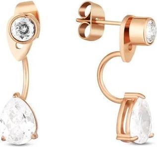 Produktbild Vuch Elegant Gold-Plated 2-In-1 Earrings With Cubic Zirconia Ally Rose Gold
