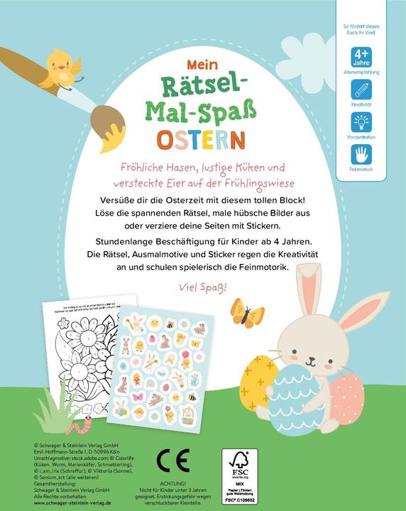 Produktbild Mein Rätsel-Mal-Spass Ostern