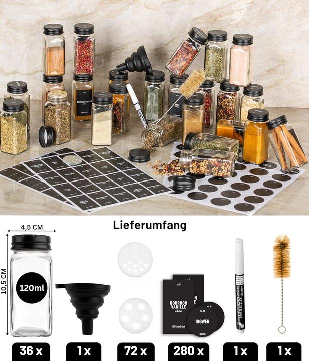 Image du produit Deco haus 36-teiliges Gewürzgläser Set (4.32 l)