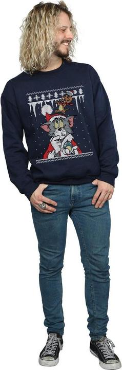 Actual product image Tom & Jerry Mens Christmas Fair Isle Sweatshirt (L)