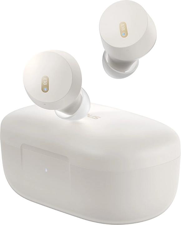 Actual product image Baseus Bowie E18 wireless TWS ENC IPX4 headphones - white (ANC, 25 h, Wireless)