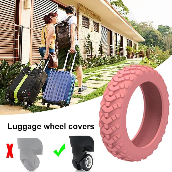 Actual product image Swissdetector Suitcase Tire Cover - Silent - 8 Pcs - Pink (Protective sheath)