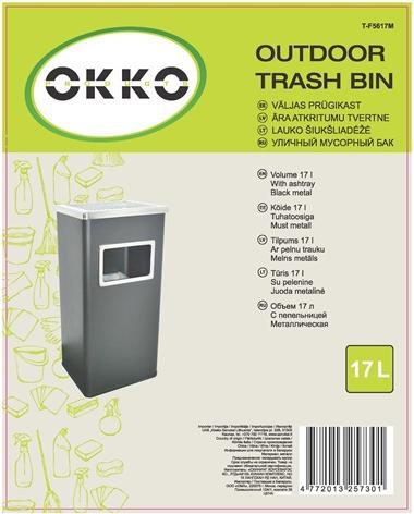 Actual product image Okko SQUARE TRASH BIN WITH ASHTRAY T-F5617M