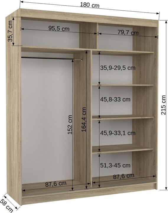 Immagine prodotto ADRK Furniture Arizona (180 x 58 x 215 cm)
