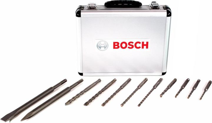 Actual product image Bosch Professional Zubehör Drill and chisel set SDS-Plus 11 pieces in case (5 mm, 6 mm, 7 mm, 8 mm, 10 mm, 12 mm)