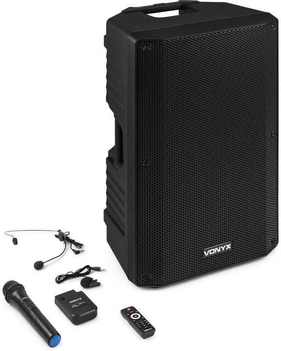 Image du produit speaker met Bluetooth - Vonyx VSA700-BP - met draadloze microfoon en headset microfoon - 1000W (Actif, 1x 500 W)