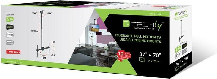 Image du produit Techly Support long pour plafond télescopique (Plafond, 70", 50 kg)