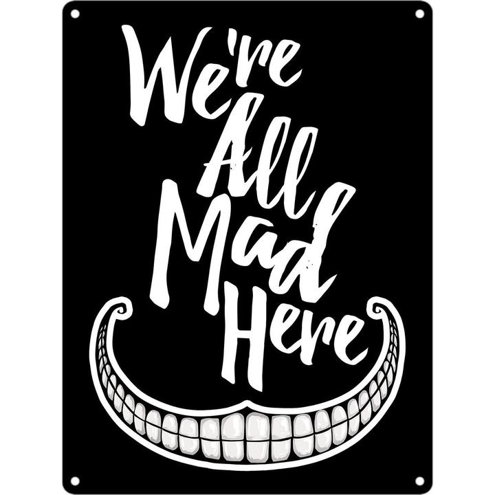 Image du produit Grindstore Mini panneau en tôle We're All Mad Here (20 x 15 cm)
