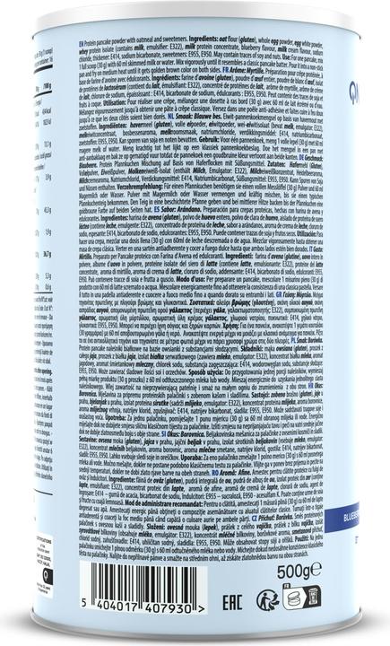Valeurs nutritives et ingrédients QNT Protein Pancake (Myrtille, 1 pcs, 500 g)