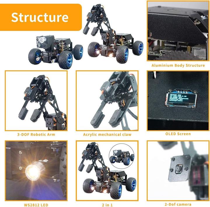 Image du produit Adeept PiCar-Pro Raspberry Pi Smart Robot Auto Kit