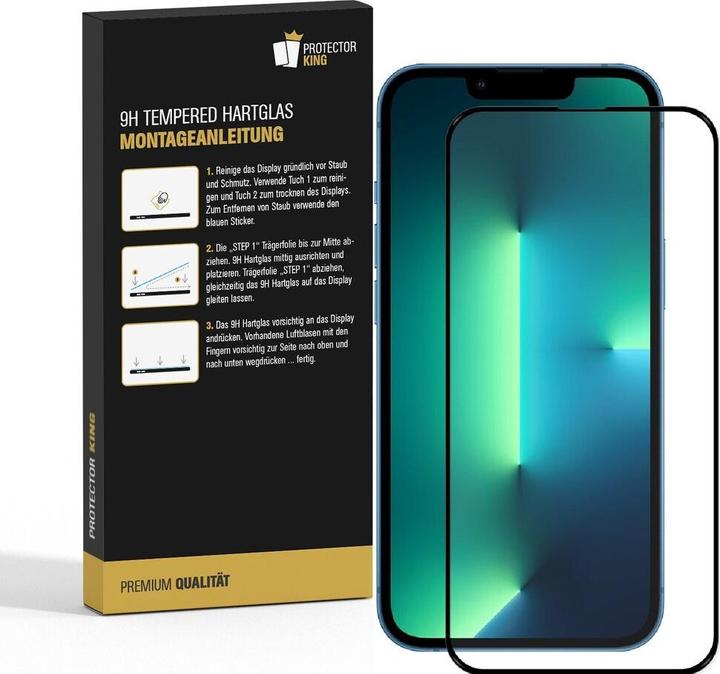 Actual product image Protectorking 3x real tempered 9H armoured glass 3D CLEAR (3 Piece, Apple iPhone 13 Pro)