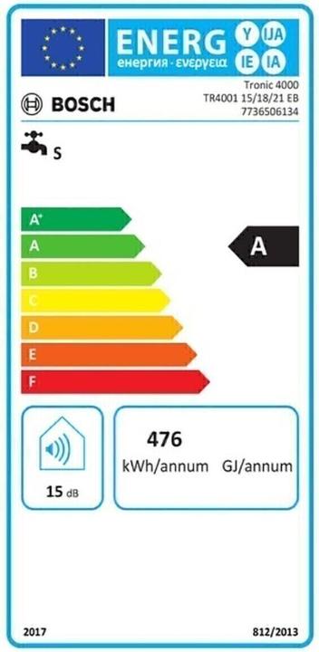 Energielabel Bosch Home Comfort Tronic 4000