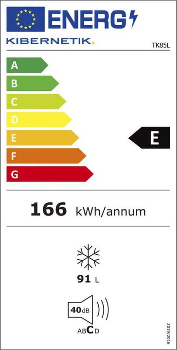 Etichetta energetica Kibernetik Congelatore (Struttura autonoma, 91 l)