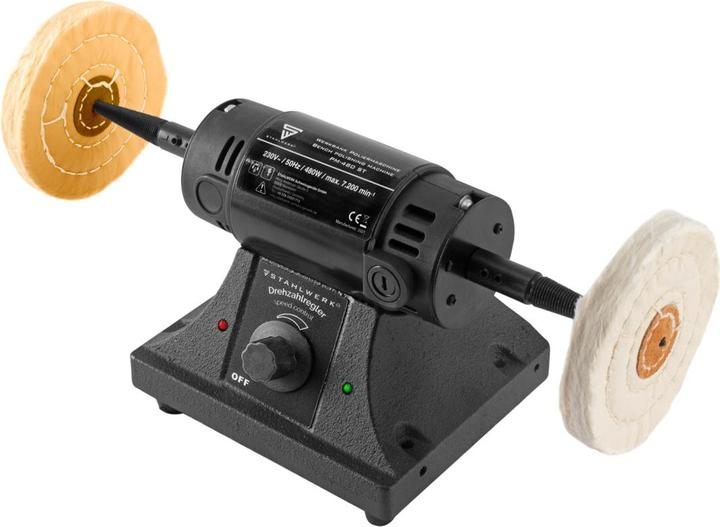Immagine prodotto Stahlwerk Lucidatrice da banco PM-480 ST con 480 watt e 7200 giri/min. (Lucidatrice eccentrica, 480 W)