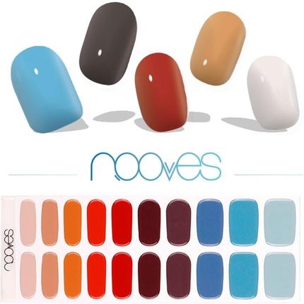 Nooves NAILS Premium Pre-Cure Gel Nail Foils Melody Multicolor Semi-Hardened Gel Nail Strips Semi-Pe