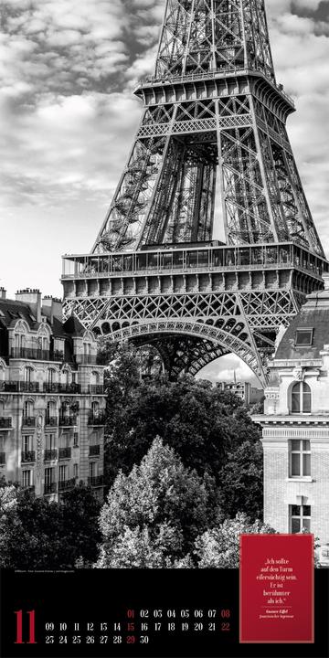 Actual product image Paris, je taime - Literatur-Kalender 2026 (33 x 66 cm, Hardcover, German)