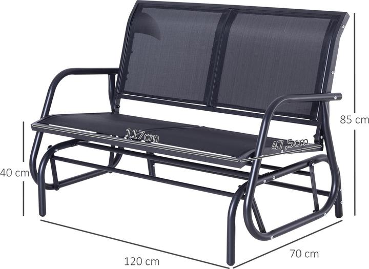Image du produit Outsunny Banc à bascule pour 2 personnes