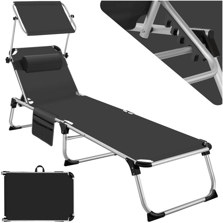 Produktbild tectake Sonnenliege Aurelie aus Aluminium, 6-stufig (218 cm)
