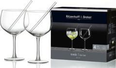 Productafbeelding Ritzenhoff & Breker Gingglas met rietjes set van 2 (6.50 dl, 4 x, Gin glazen)