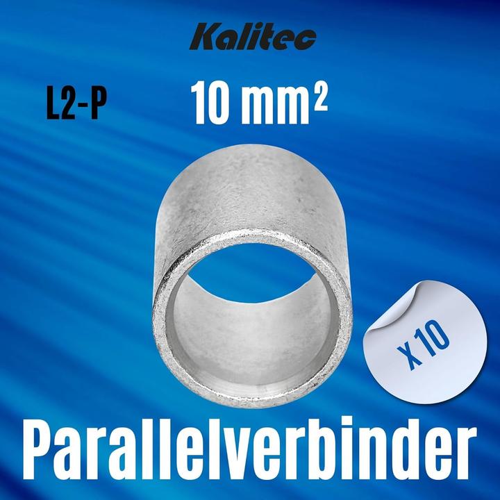 Produktbild Kalitec 10 Stück L2-P Parallelverbinder 10mm² I Verbinder unisoliert I Quetschverbinder blank I Kabe