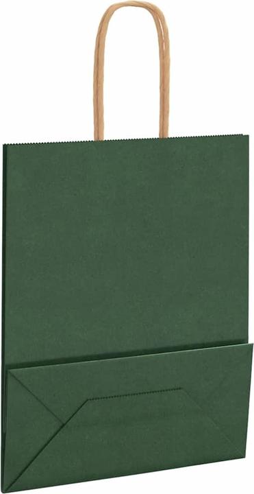Actual product image VidaXL Kraft paper bags 250 pcs. with handle green 18x8x22 cm paper bag (Gift bag, 250 x)