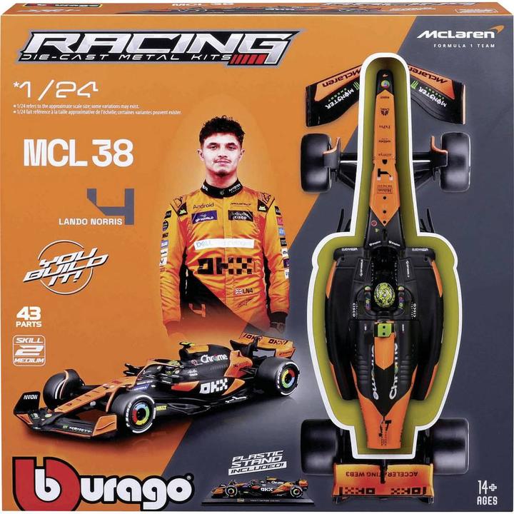 Produktbild Bburago McLaren F1 MCL38 1/24 Kit Norris 2024