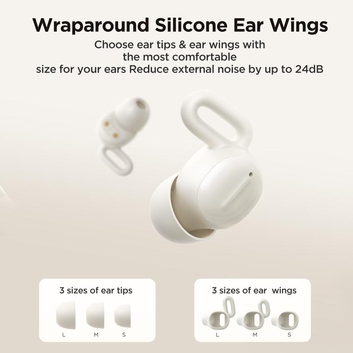 Actual product image Joyroom JR-TS1 Cozydots Series TWS headphones with Bluetooth 5.3 and noise cancellation - black (NC, 4 h, Cable)