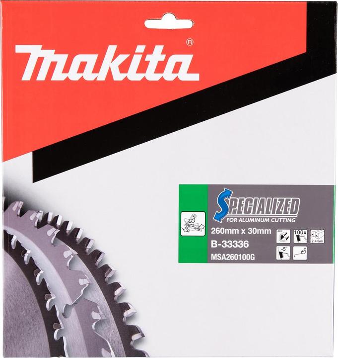 Actual product image Makita SPECIALIZED Saw Blade 260x30x100Z (B-33336)