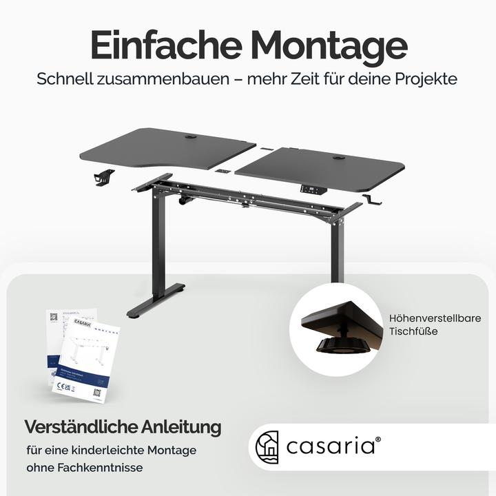 Produktbild Casaria Höhenverstellbarer Schreibtisch (160 x 75 x 118 cm)