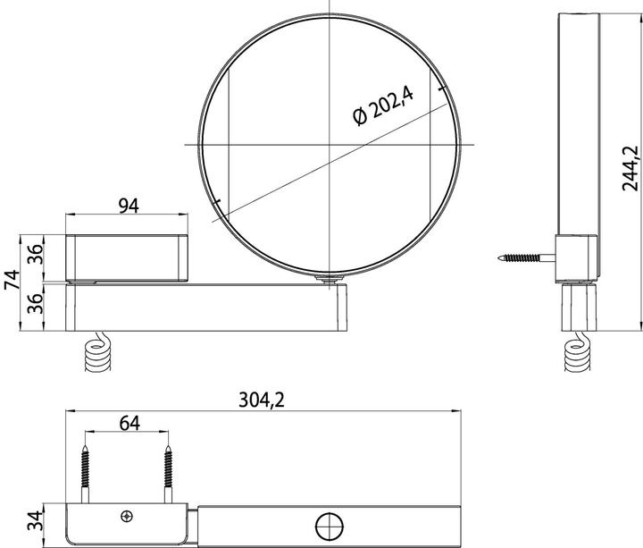 Image du produit Emco miroir cosmétique LED 3 et 7 faces
