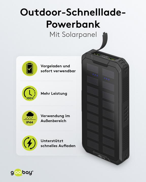Actual product image Goobay QC/PD Solar (20000 mAh, 18 W, 74 Wh)