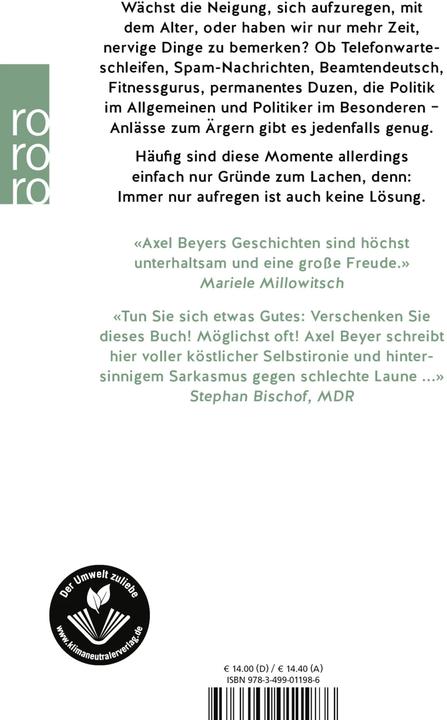 Produktbild Immer nur aufregen ist auch keine Lösung (Deutsch, Axel Beyer, 2023)