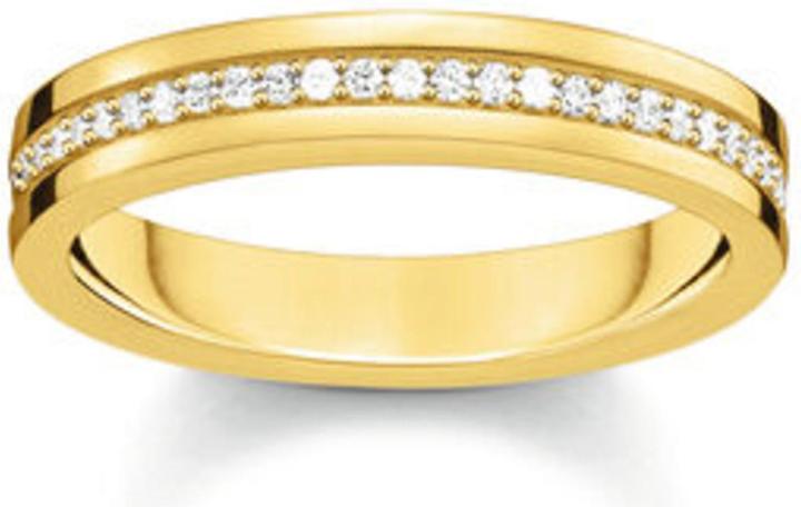 Produktbild Thomas Sabo Bandring mit weissen Steinen vergoldet (54, 925 Silber)