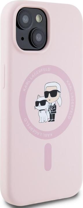 Produktbild Karl Lagerfeld - Silicone MagSafe (KLHMP15MSCMKCRHP) - iPhone 15 Plus - Pink Karl&Choupette (Apple iPhone 15 Plus)