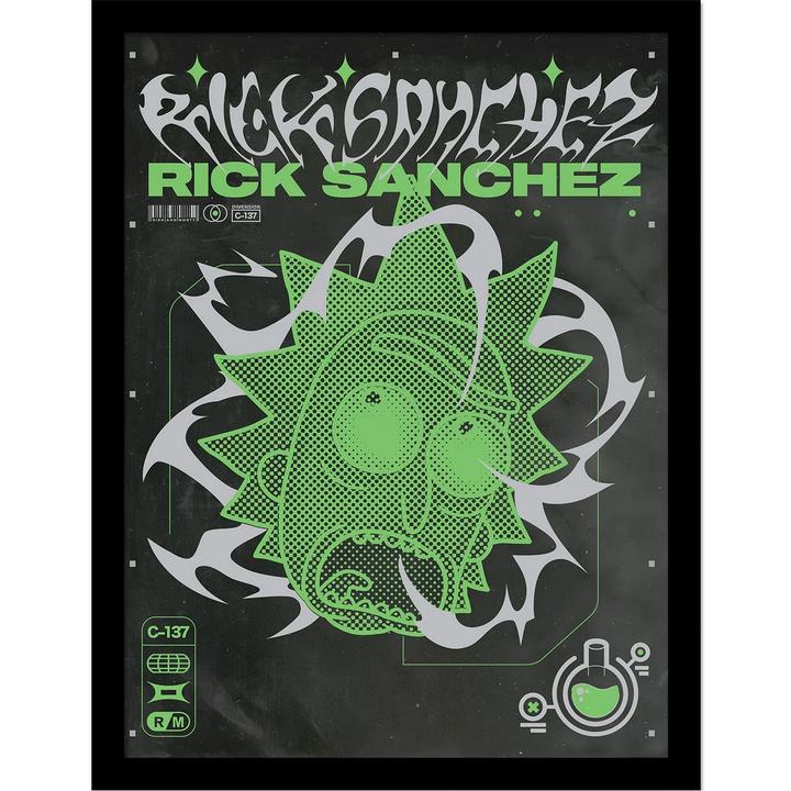 Image du produit Rick And Morty - Poster encadré 90S RAVE RICKVIVAL RICK (40 x 30 cm)