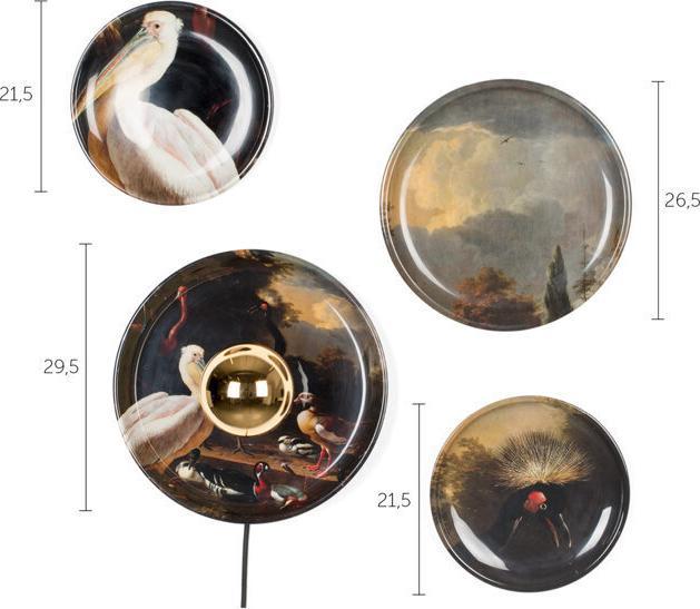 Actual product image Bold Monkey No Food Here wall lamp (set of 4) birds (E27)