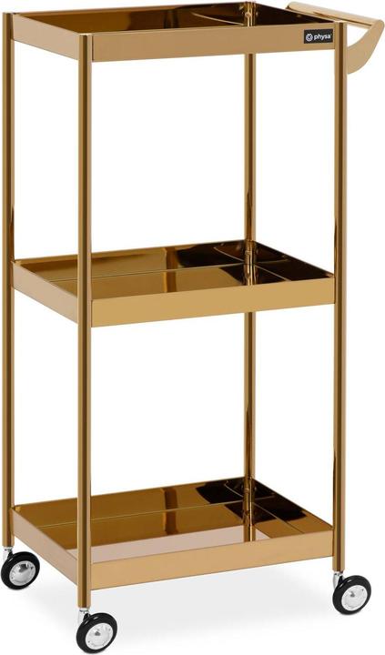 Actual product image Physa Beauty Trolley - 3 shelves - up to 30 kg - gold - stainless steel