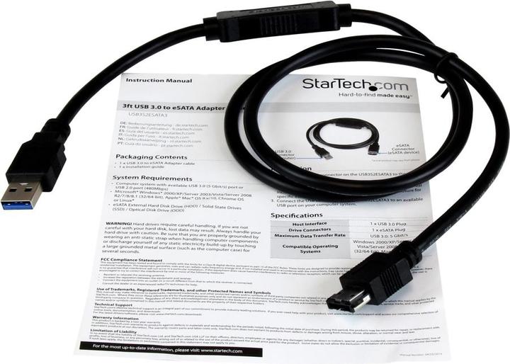 Actual product image StarTech drive cable (0.91 m, USB 3.0)