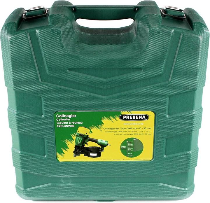 Productafbeelding Prebena 8XR-CNW90 Chiodatrice pneumatica in valigetta da trasporto + Chiodi lucidi con fusto ad