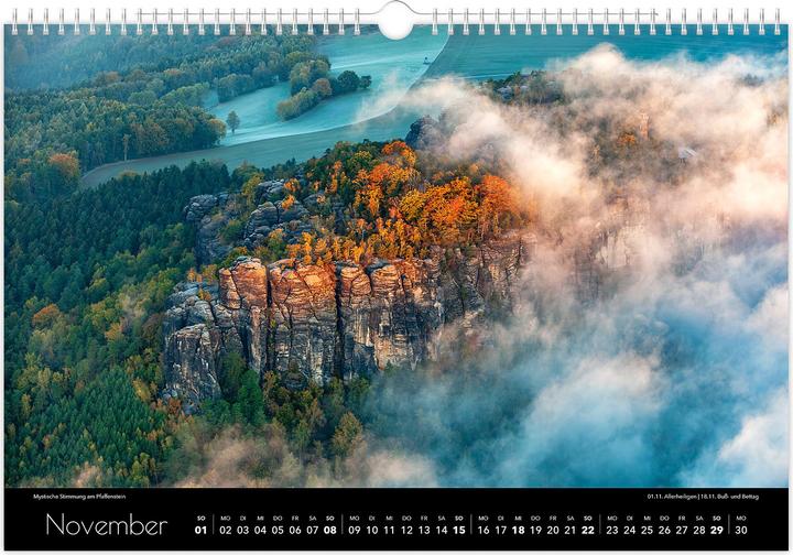 Produktbild Kalender Schsische Schweiz Luftaufnahmen 2026 (45 x 30 cm, Deutsch)