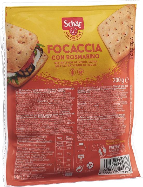 Produktbild Schär Focaccia mit Rosmarin (200 g)
