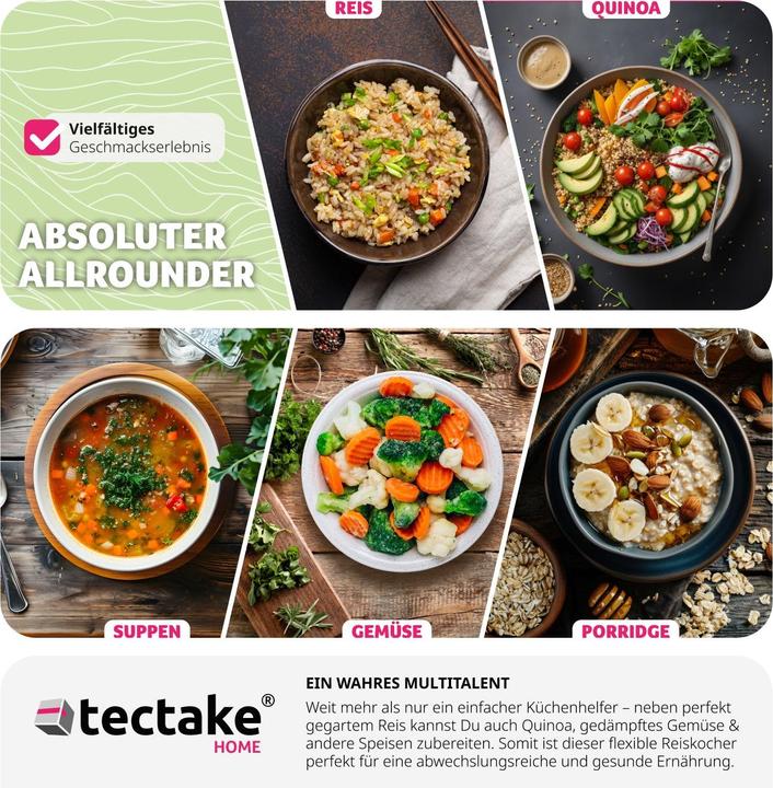 Immagine prodotto tectake Reiskocher mit Dampfgareinsatz
