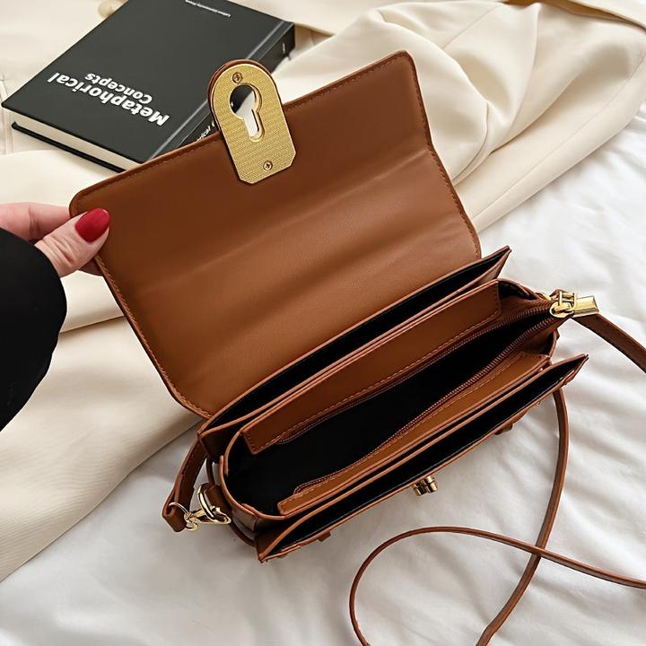Produktbild Only-Bags.Store Vintage Flap Crossbody Bag, Retro Umhängetasche, Mode Handtasche & Satchel Purse