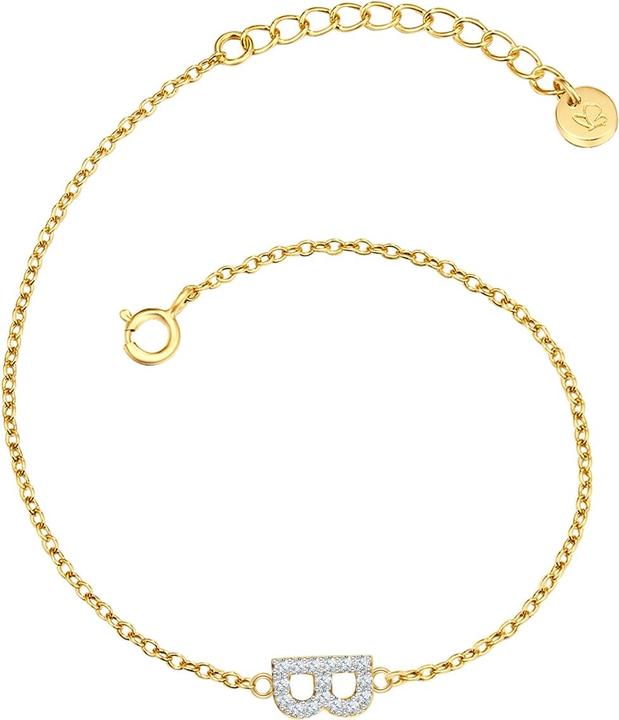 Produktbild Glanzstücke München Damen Buchstabe B Sterling Silber Zirkonia Gelbgold 17,0 cm Basislänge + 3,0 cm Verlängerung - 32090 (17 cm, Sterling Silber)