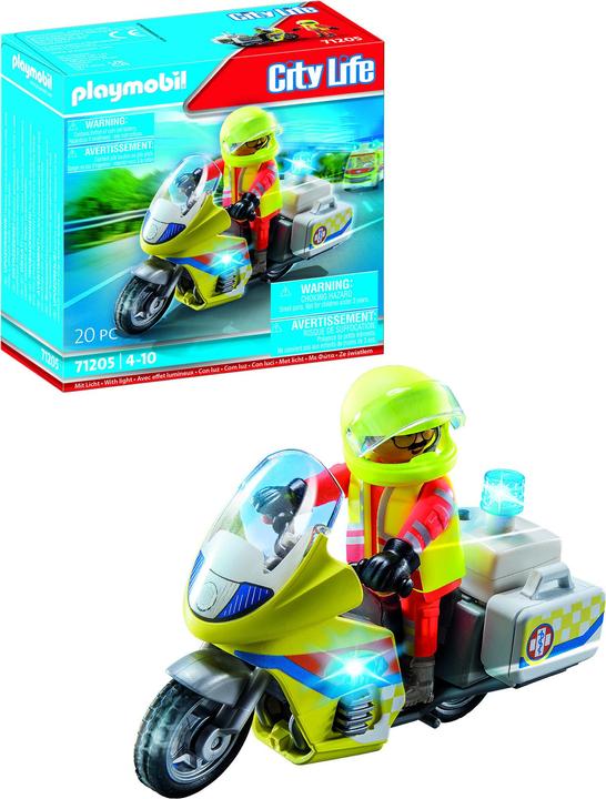 Produktbild Playmobil Notarzt-Motorrad mit Blinklicht (71205, Playmobil City Life)