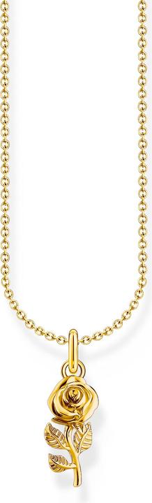 Actual product image Thomas Sabo Gold-plated chain with rose pendant (925 silver, 750 yellow gold gilding, 38 - 45 cm)